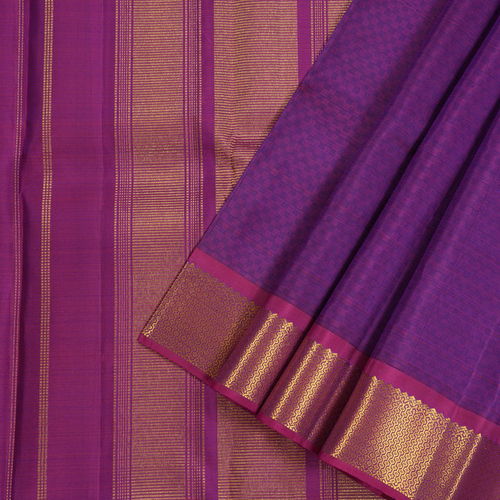 Hayagrivas Handloom Kanjivaram silk saree in Purplish blue KBE176D15-1