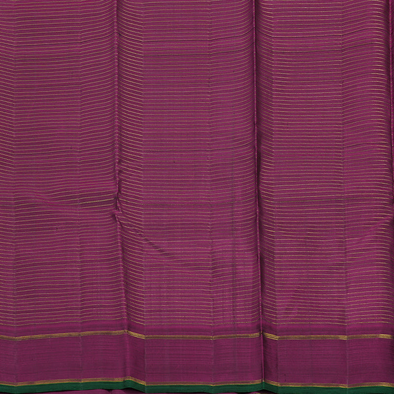 Hayagrivas Handloom Multicolour Checks Kanjivaram Silk Saree with Wine Purple border KBE176D16-1