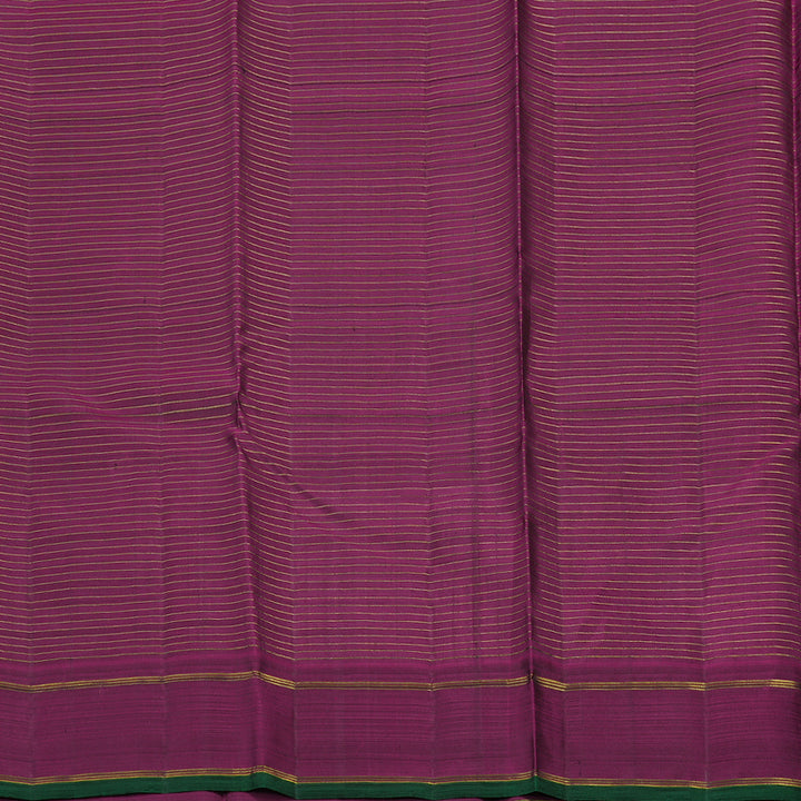 Hayagrivas Handloom Multicolour Checks Kanjivaram Silk Saree with Wine Purple border KBE176D16-1