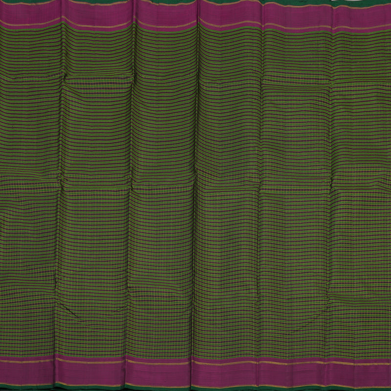 Hayagrivas Handloom Multicolour Checks Kanjivaram Silk Saree with Wine Purple border KBE176D16-1
