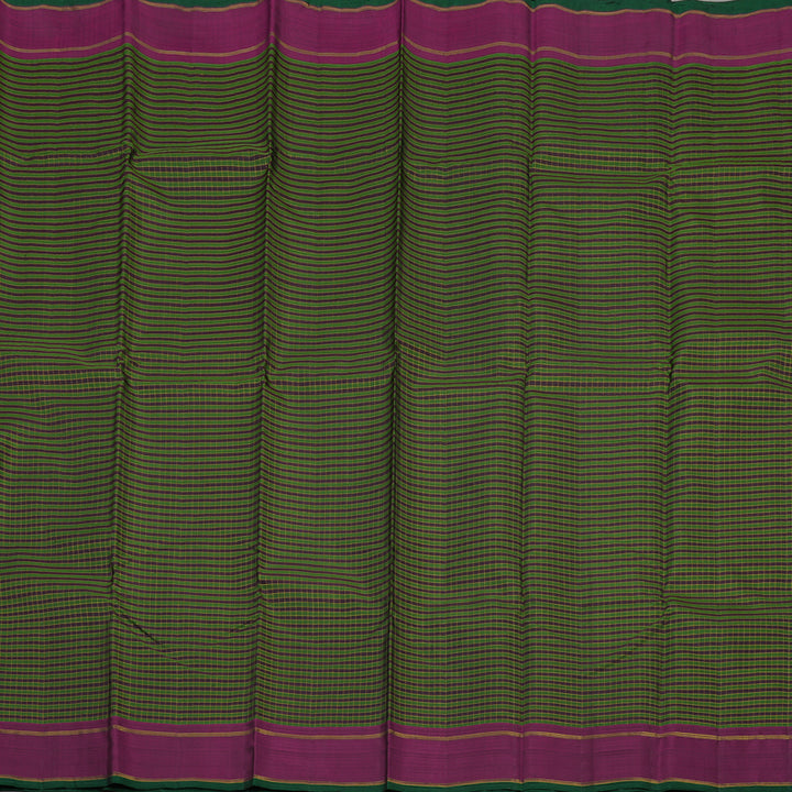Hayagrivas Handloom Multicolour Checks Kanjivaram Silk Saree with Wine Purple border KBE176D16-1