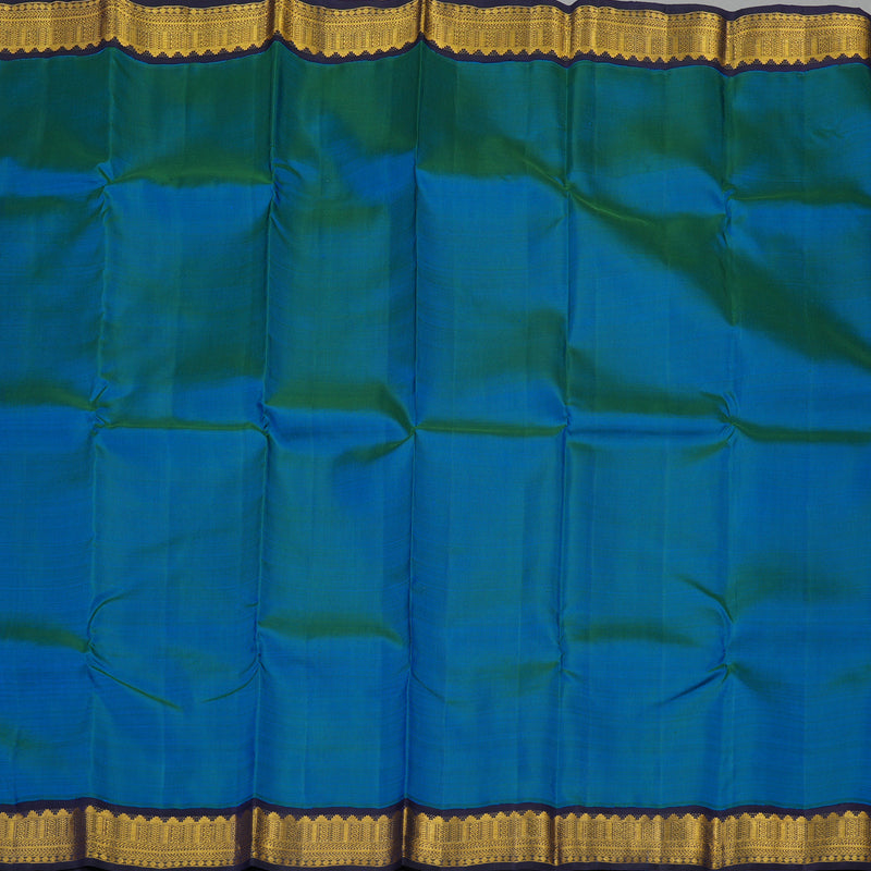 Hayagrivas Handloom Pure Kanjivaram Silk Saree in Rich Peacock Blue KBE176D4-1