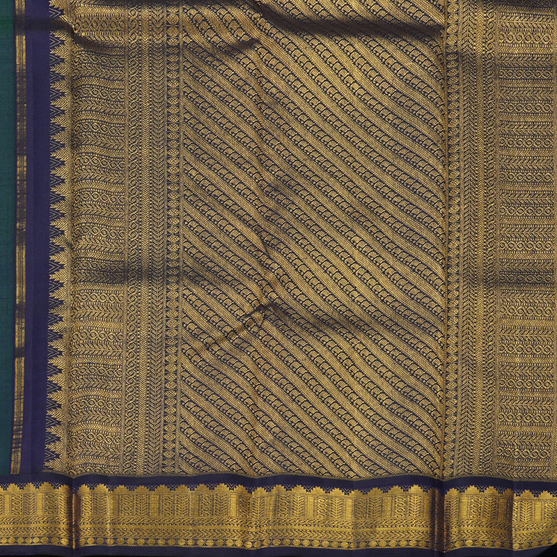 Hayagrivas Handloom Pure Kanjivaram Silk Saree in Rich Peacock Blue KBE176D4-1