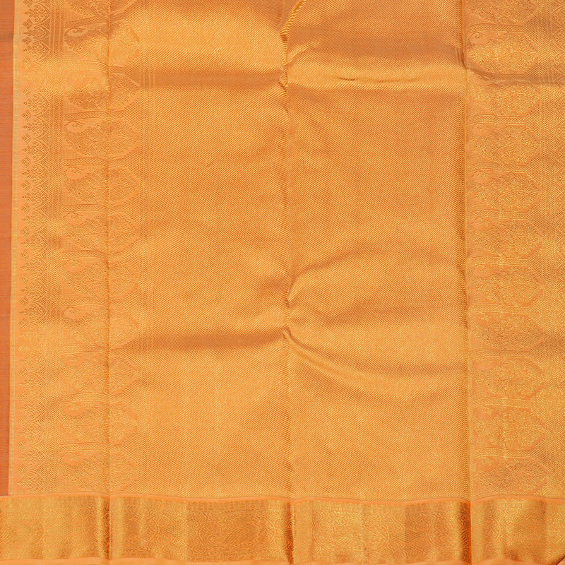 Hayagrivas Handloom Chocolate Brown Kanjivaram Silk Saree with Orange border KBE1770K4-1