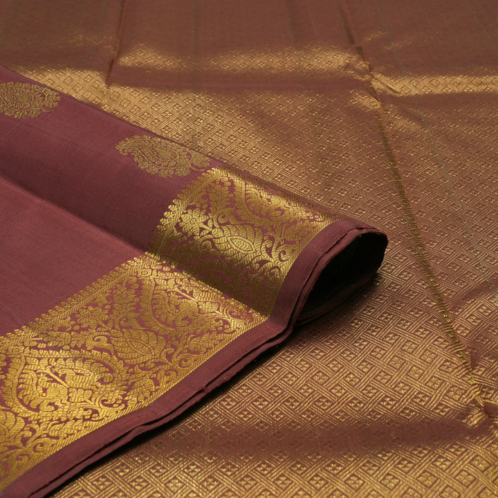 Hayagrivas Handloom Maroon Kanjivaram Silk Saree with Maroon Border KBE1770K6-1
