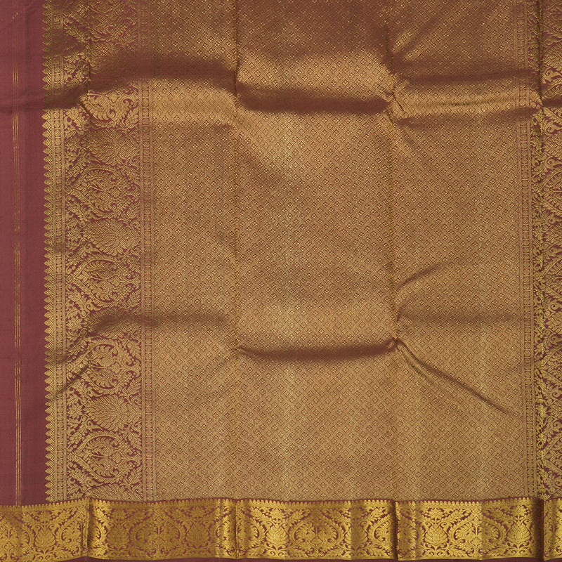 Hayagrivas Handloom Maroon Kanjivaram Silk Saree with Maroon Border KBE1770K6-1