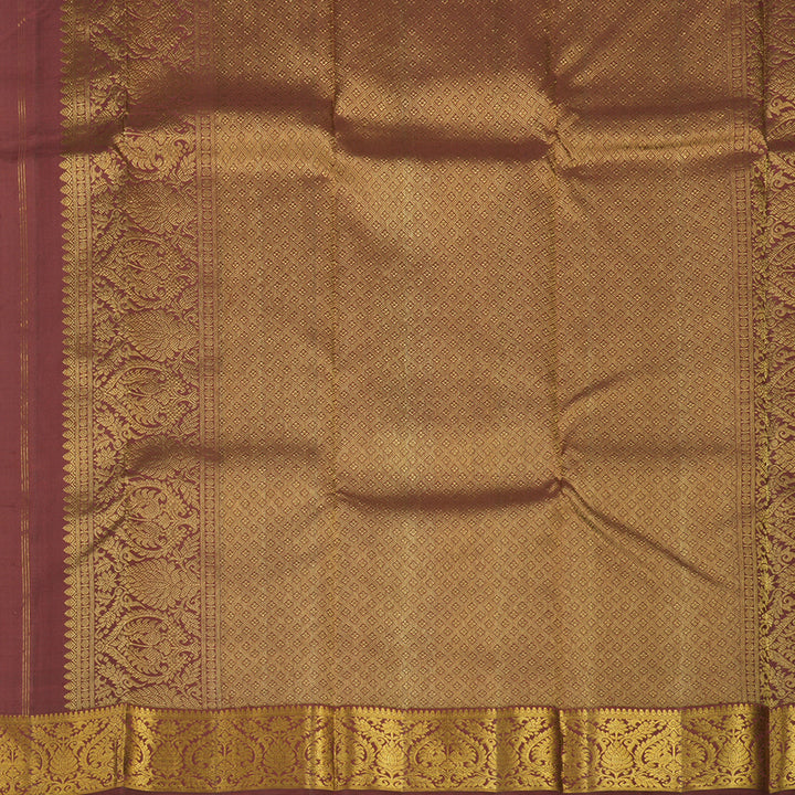 Hayagrivas Handloom Maroon Kanjivaram Silk Saree with Maroon Border KBE1770K6-1