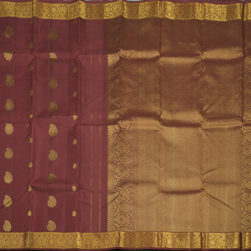 Hayagrivas Handloom Maroon Kanjivaram Silk Saree with Maroon Border KBE1770K6-1