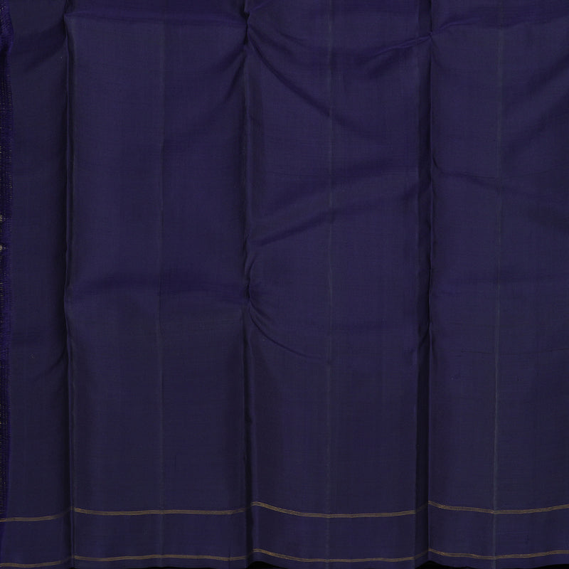 Hayagrivas Handloom Grey Kanjivaram Silk Saree with Navy Blue border KBE1770K7-1