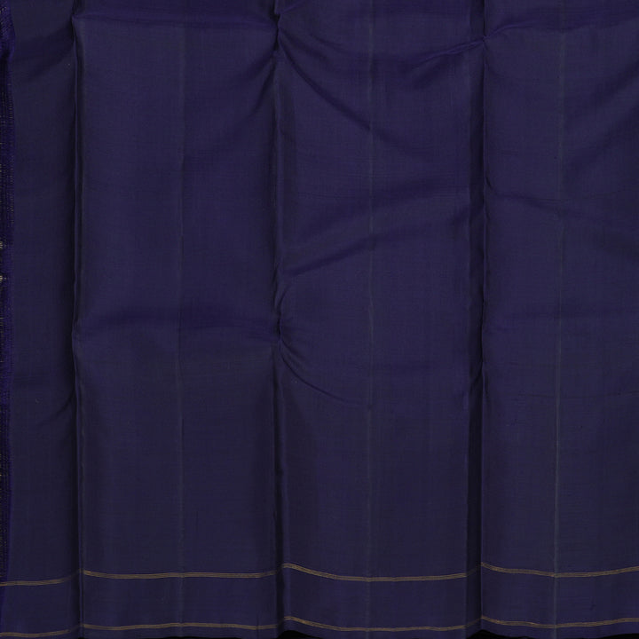 Hayagrivas Handloom Grey Kanjivaram Silk Saree with Navy Blue border KBE1770K7-1