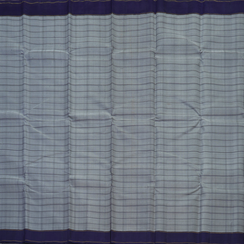 Hayagrivas Handloom Grey Kanjivaram Silk Saree with Navy Blue border KBE1770K7-1