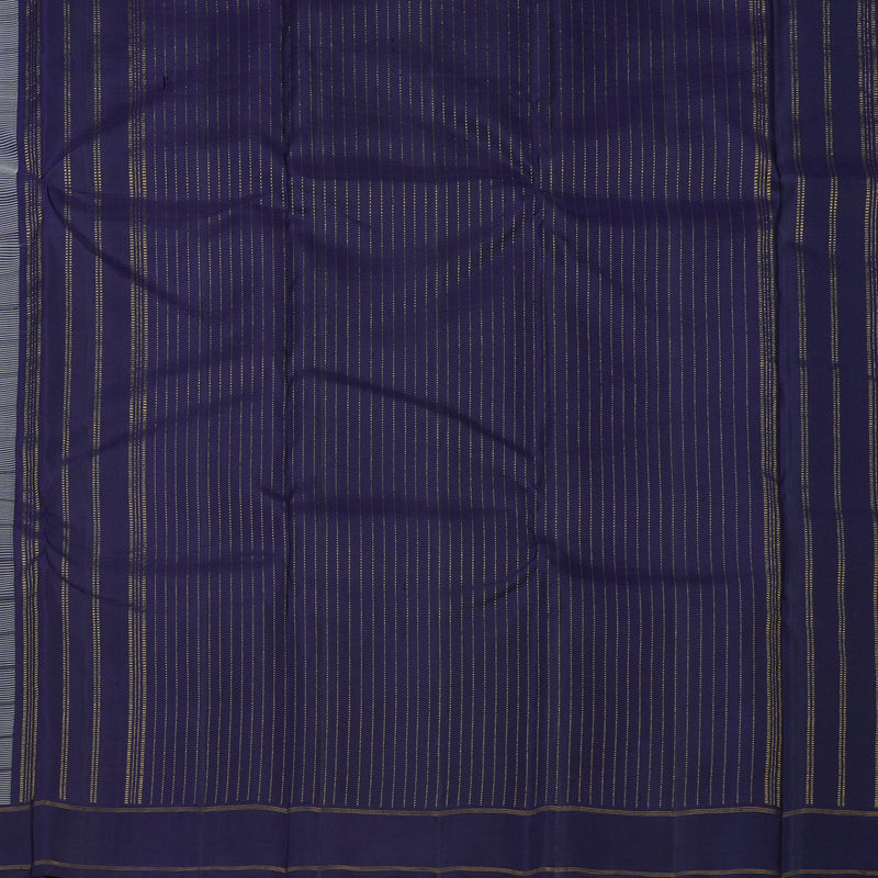 Hayagrivas Handloom Grey Kanjivaram Silk Saree with Navy Blue border KBE1770K7-1