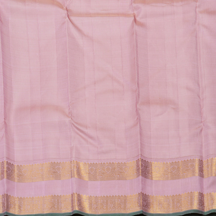 Hayagrivas Handloom Light Pista Green Kanjivaram Silk Saree with Baby Pink Border KBE1775K2-1