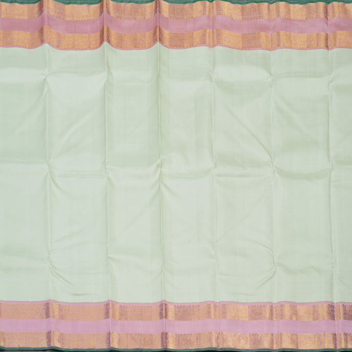 Hayagrivas Handloom Light Pista Green Kanjivaram Silk Saree with Baby Pink Border KBE1775K2-1