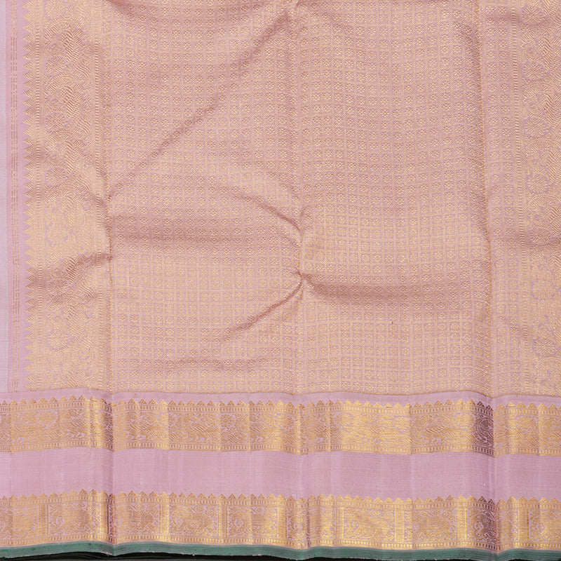 Hayagrivas Handloom Light Pista Green Kanjivaram Silk Saree with Baby Pink Border KBE1775K2-1