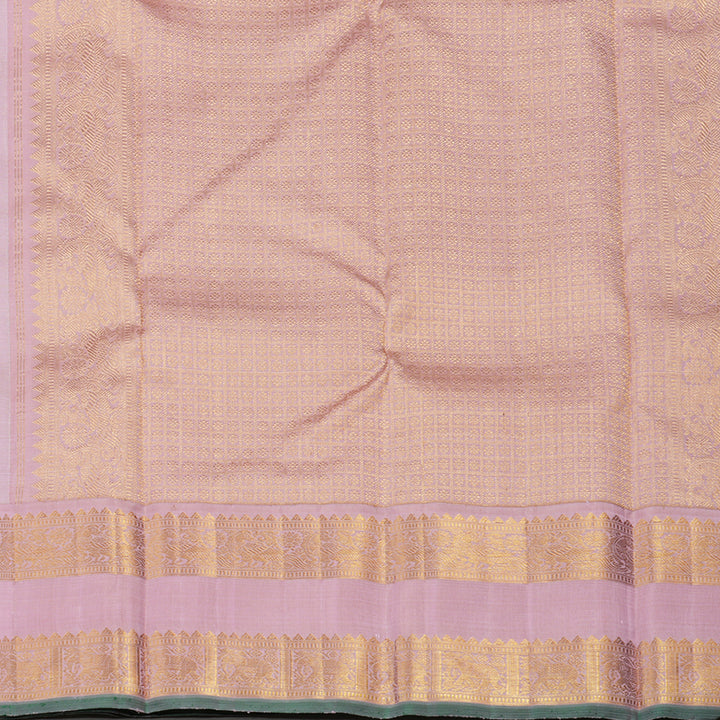 Hayagrivas Handloom Light Pista Green Kanjivaram Silk Saree with Baby Pink Border KBE1775K2-1
