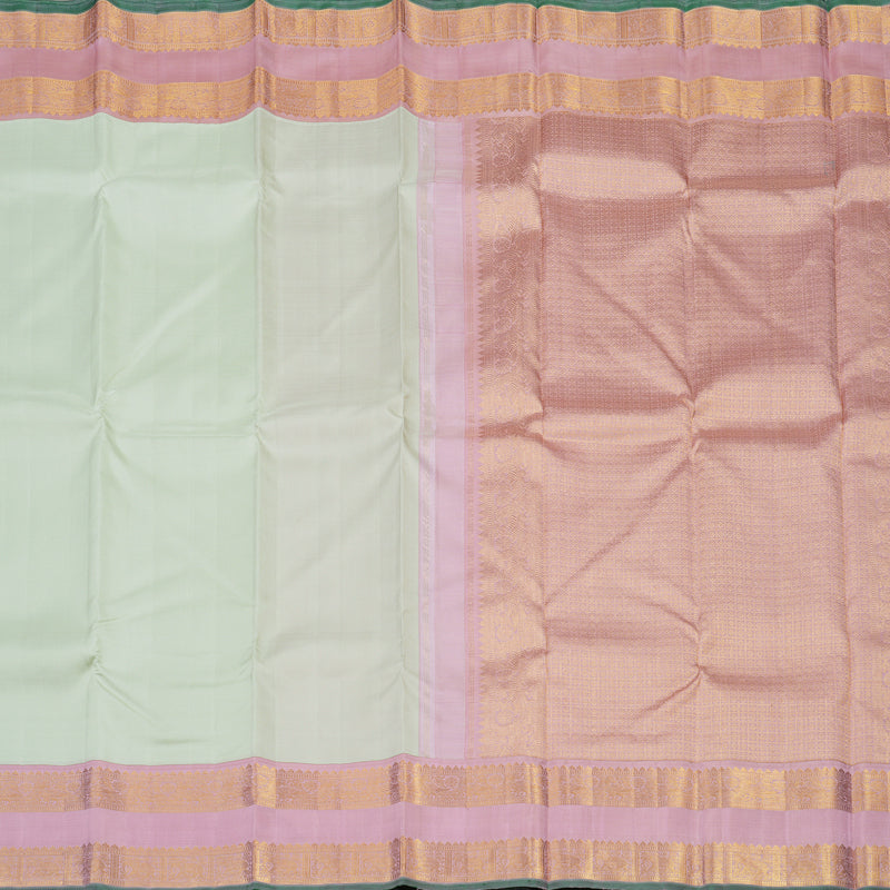 Hayagrivas Handloom Light Pista Green Kanjivaram Silk Saree with Baby Pink Border KBE1775K2-1