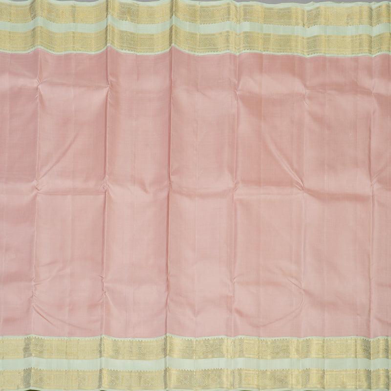 Hayagrivas Handloom Pastel Pink Kanjivaram Silk Saree with Mild Pista Green border KBE1775K2-2