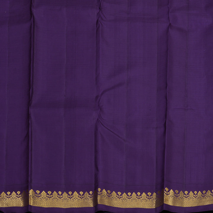 Hayagrivas Handloom Ananda Blue Kanjivaram Silk Saree with Deep Purplish Blue border KBE1775K4-1