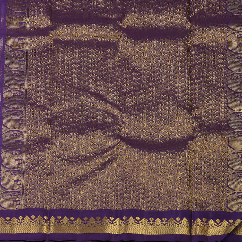 Hayagrivas Handloom Ananda Blue Kanjivaram Silk Saree with Deep Purplish Blue border KBE1775K4-1