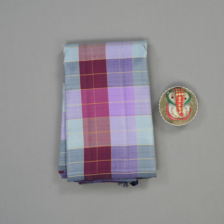 Hayagrivas Handloom Multicolour Checks Kanjivaram Silk Saree KBE1776K1-4