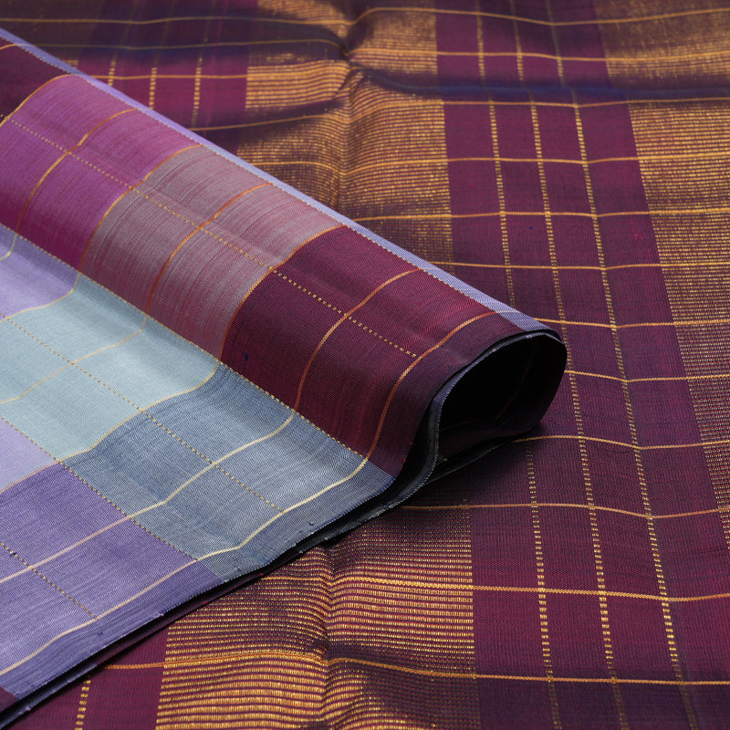 Hayagrivas Handloom Multicolour Checks Kanjivaram Silk Saree KBE1776K1-4