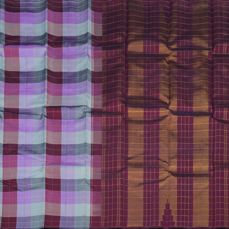 Hayagrivas Handloom Multicolour Checks Kanjivaram Silk Saree KBE1776K1-4