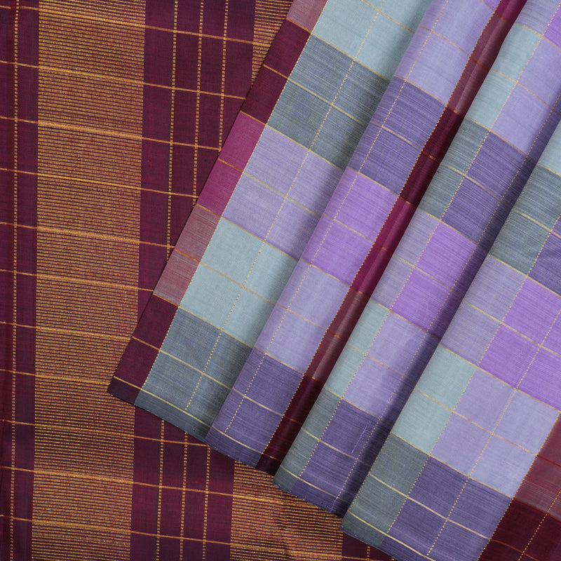 Hayagrivas Handloom Multicolour Checks Kanjivaram Silk Saree KBE1776K1-4