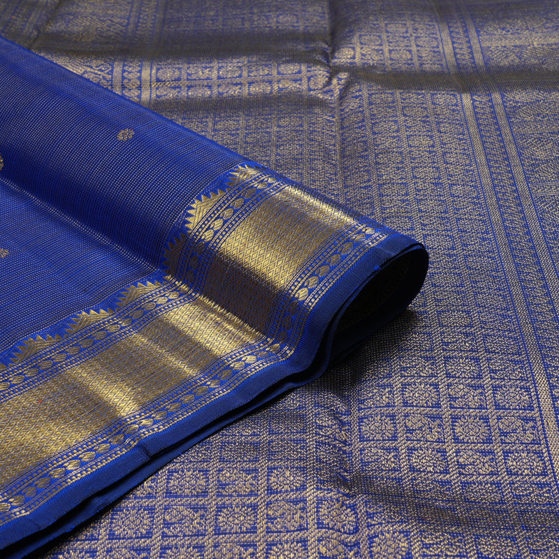 Hayagrivas Handloom Pure Kanjivaram Silk Saree in Exquisite Blue KBE177D2-1