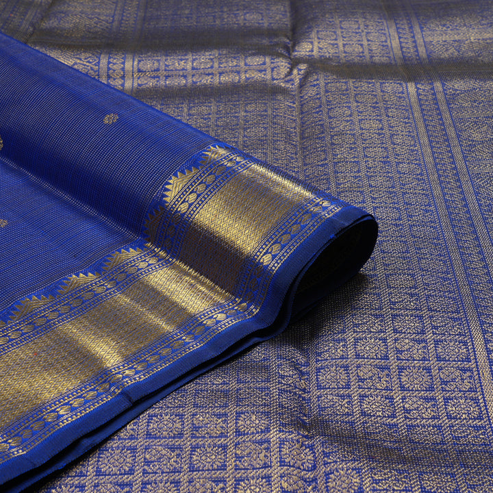 Hayagrivas Handloom Pure Kanjivaram Silk Saree in Exquisite Blue KBE177D2-1