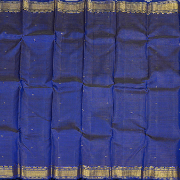 Hayagrivas Handloom Pure Kanjivaram Silk Saree in Exquisite Blue KBE177D2-1