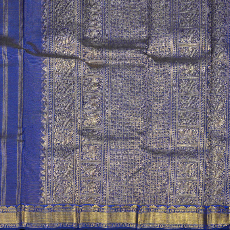 Hayagrivas Handloom Pure Kanjivaram Silk Saree in Exquisite Blue KBE177D2-1