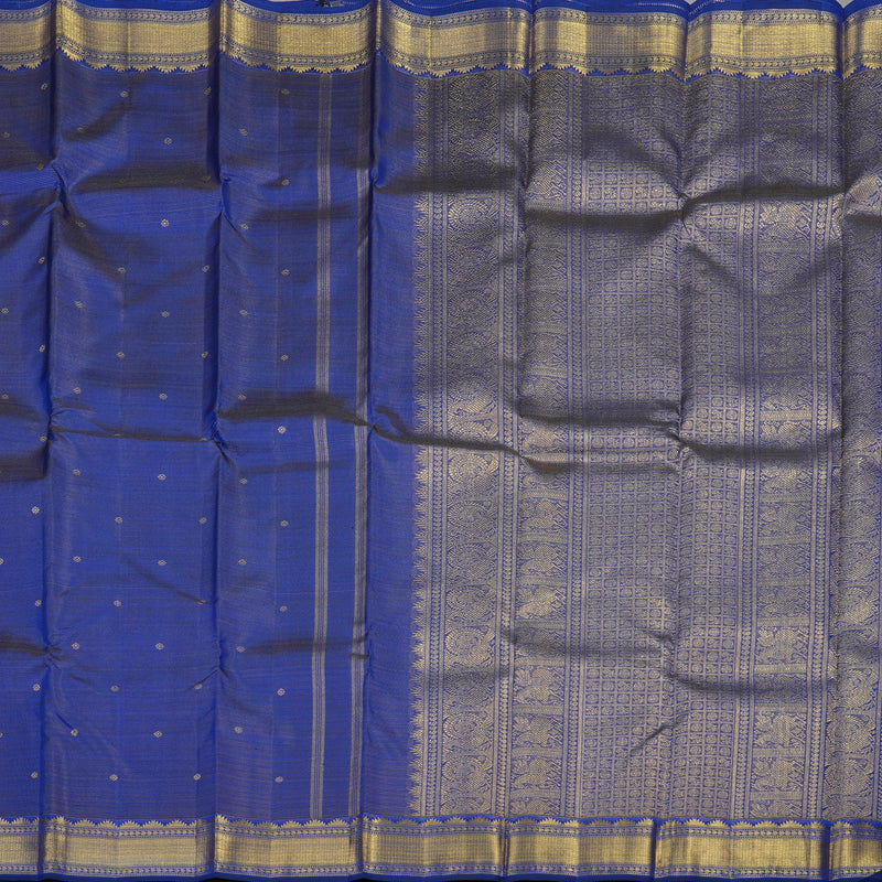 Hayagrivas Handloom Pure Kanjivaram Silk Saree in Exquisite Blue KBE177D2-1