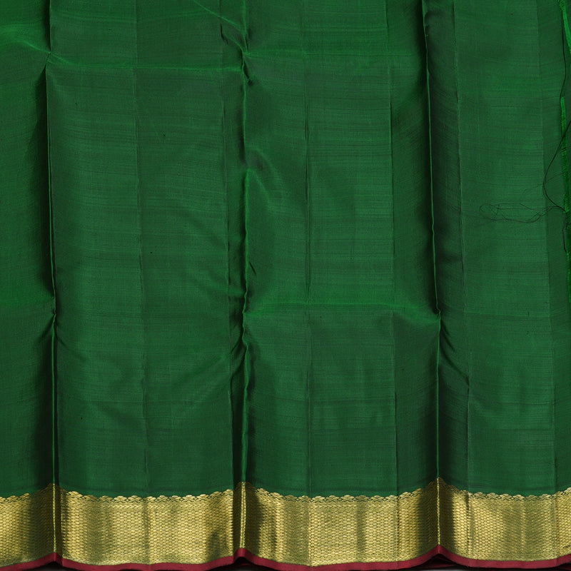 Hayagrivas Handloom Bottle Green Kanjivaram Silk Saree KBE1782K1-1