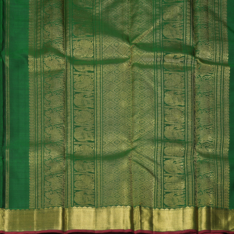 Hayagrivas Handloom Bottle Green Kanjivaram Silk Saree KBE1782K1-1