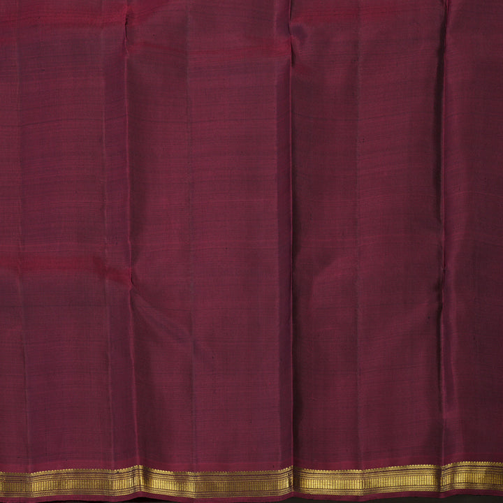 Hayagrivas Handloom Cement Green Kanjivaram Silk Saree with Araku Maroon Border KBE1783K1-1