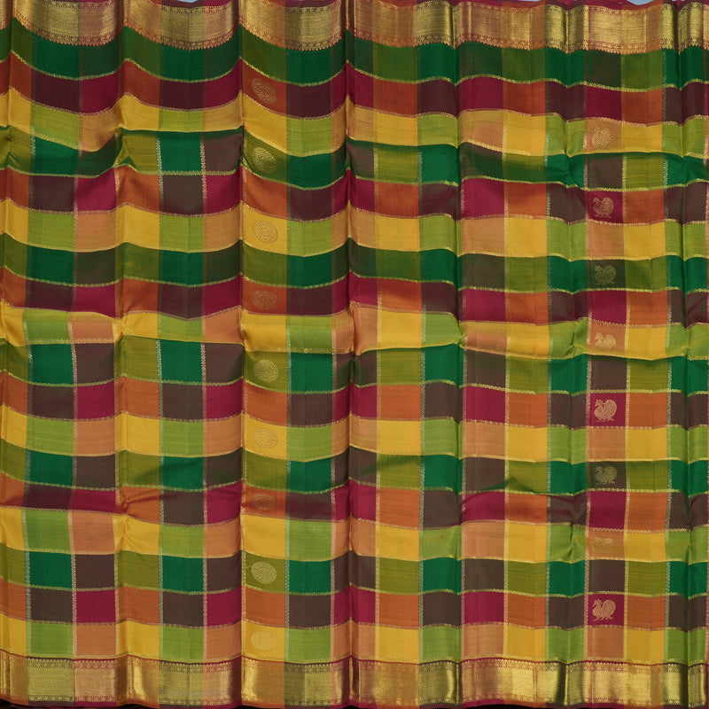 Hayagrivas Handloom Paalum Pazhamum Checks Kanjivaram Silk Saree KBE1788K1-1