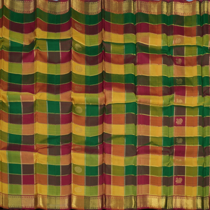 Hayagrivas Handloom Paalum Pazhamum Checks Kanjivaram Silk Saree KBE1788K1-1