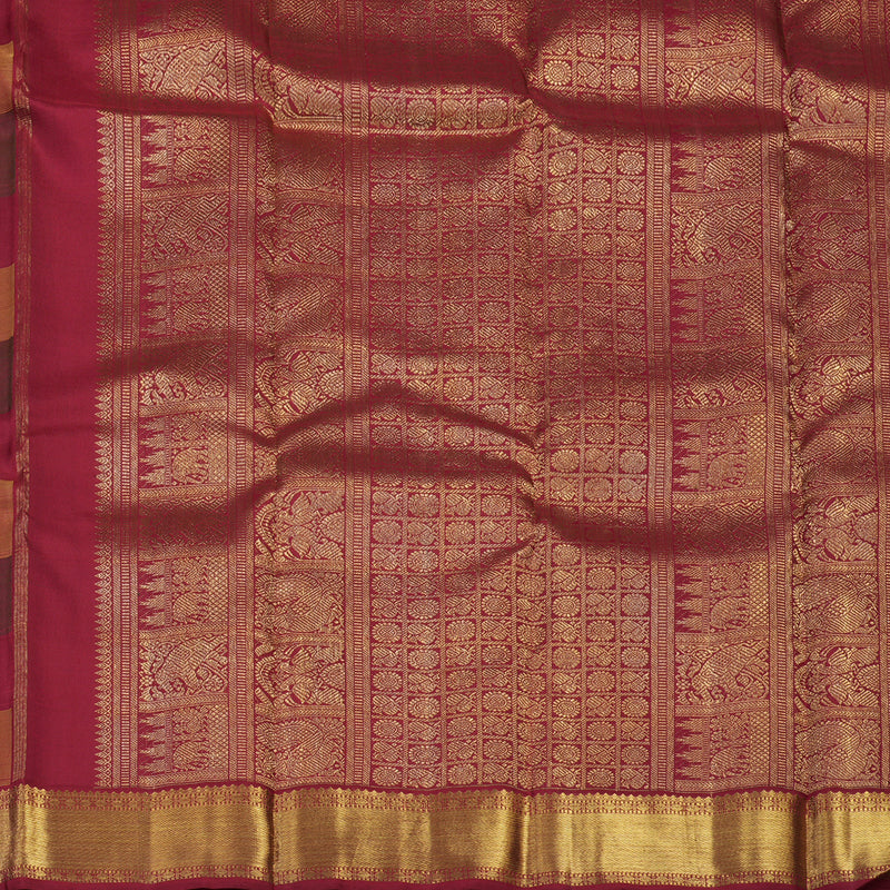 Hayagrivas Handloom Paalum Pazhamum Checks Kanjivaram Silk Saree KBE1788K1-1