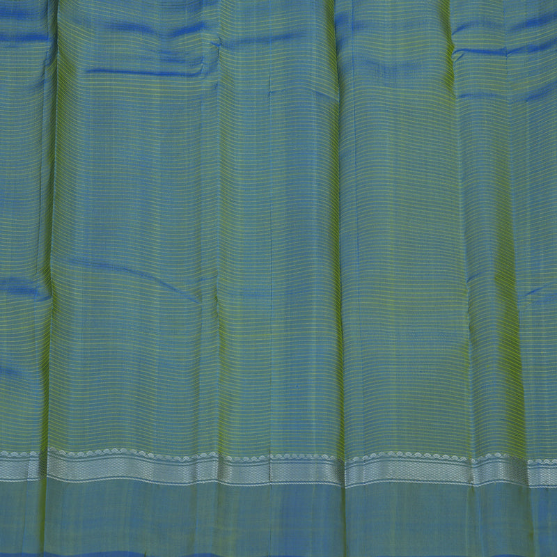 Hayagrivas Handloom Parrot Green Kanjivaram Silk Saree with Ganga Jamuna Border KBE1792K1-3