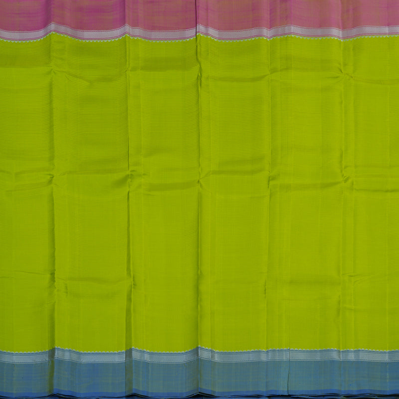 Hayagrivas Handloom Parrot Green Kanjivaram Silk Saree with Ganga Jamuna Border KBE1792K1-3