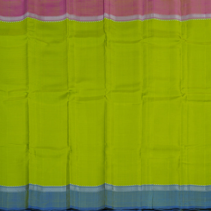 Hayagrivas Handloom Parrot Green Kanjivaram Silk Saree with Ganga Jamuna Border KBE1792K1-3