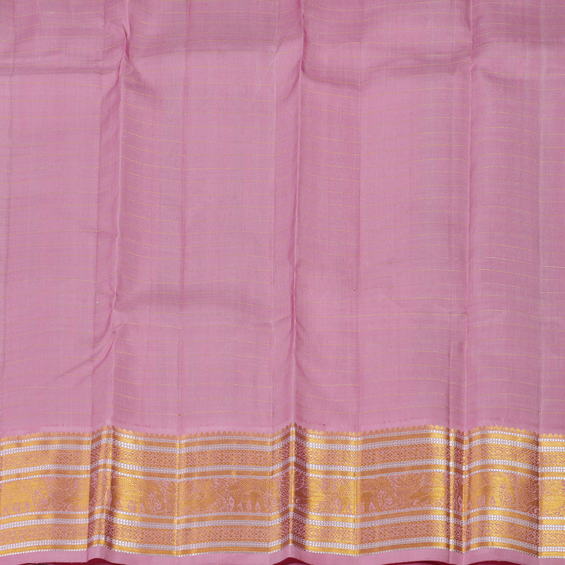 Hayagrivas Handloom Bright Teal Kanjivaram Silk Saree with Rose Pink border KBE1793K8-1