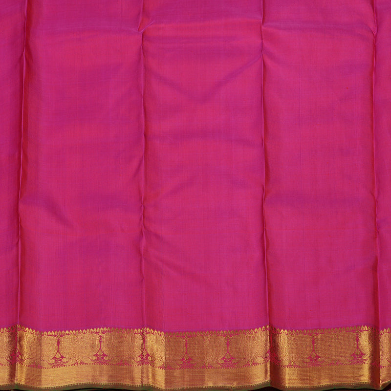 Hayagrivas Handloom Orange Kanjivaram Silk Saree with Pink Border KBE1794K1-1
