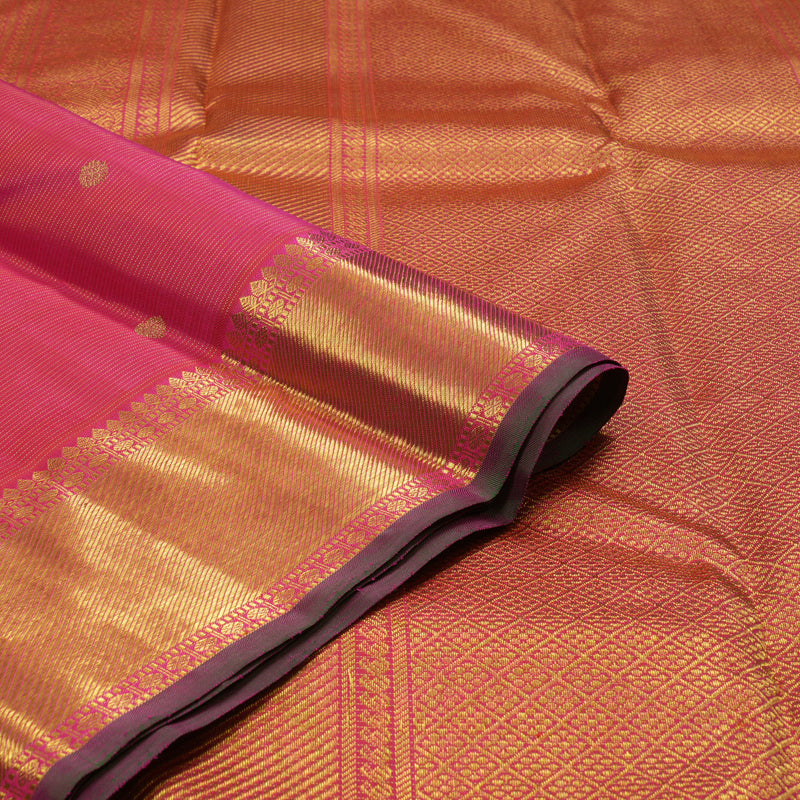 Hayagrivas Handloom Pink Kanjivaram Silk Saree KBE1794K3-1