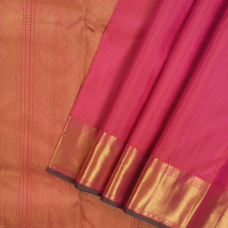 Hayagrivas Handloom Pink Kanjivaram Silk Saree KBE1794K3-1