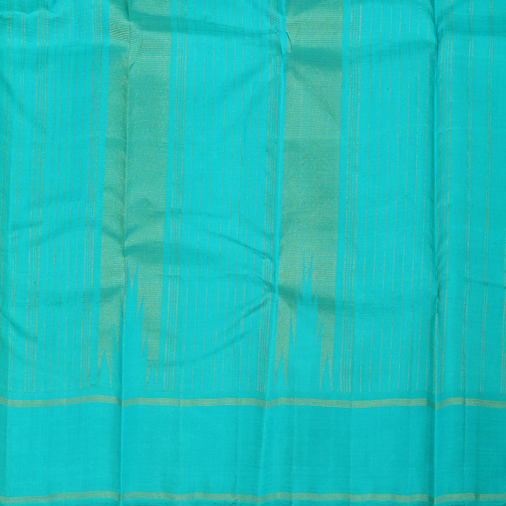 Hayagrivas Handloom Yellow Kanjivaram Silk Saree with Sky Blue Border KBE1796K3-2