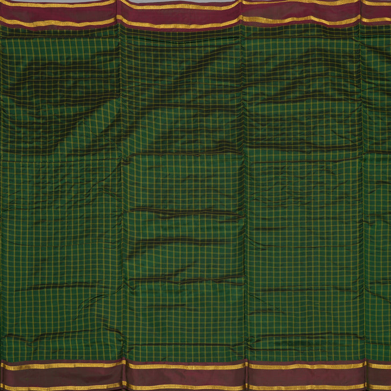 Hayagrivas Bottle Green Pure Ten Yards Silk Saree with Deep Manthalir border KBE1797K1-4