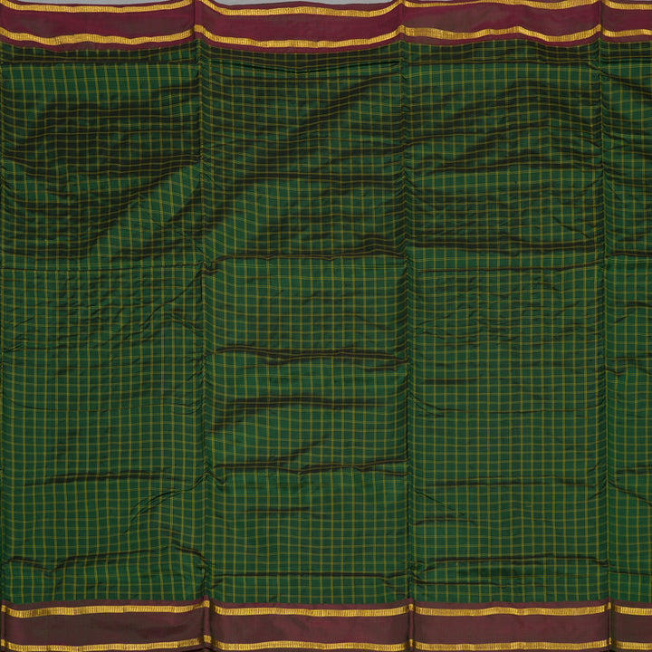 Hayagrivas Bottle Green Pure Ten Yards Silk Saree with Deep Manthalir border KBE1797K1-4