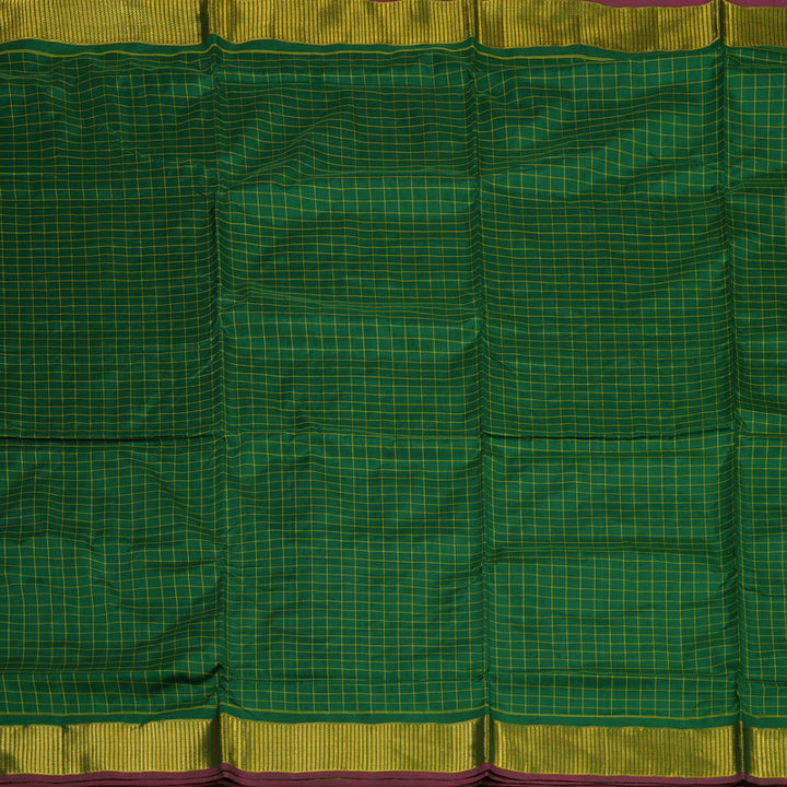 Hayagrivas Handloom Dark Green Ten Yards Silk Madisar KBE1797K4-1
